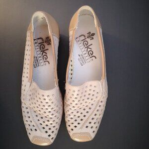 Rieker Anti Stress Ladies Leather Wedge Heel Perforated Shoes